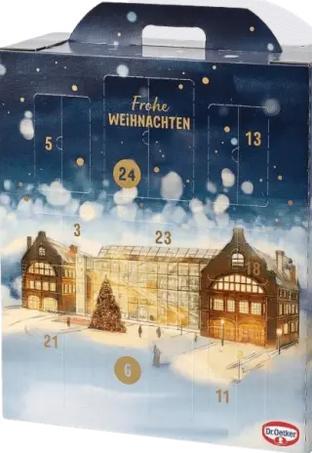Dr. Oetker Adventskalender 2025 Weihnachtsüberraschungen Backzutaten Dekorprodukte Desserts Puddingpulver, für kinder Advent Kalender ( Wert 200 )