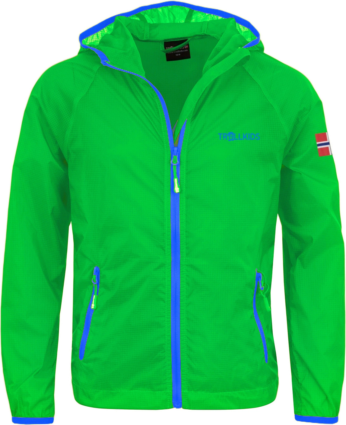 Top Sales Kids Fjell Running Jacket in bright green/blue Gr.164 909-304