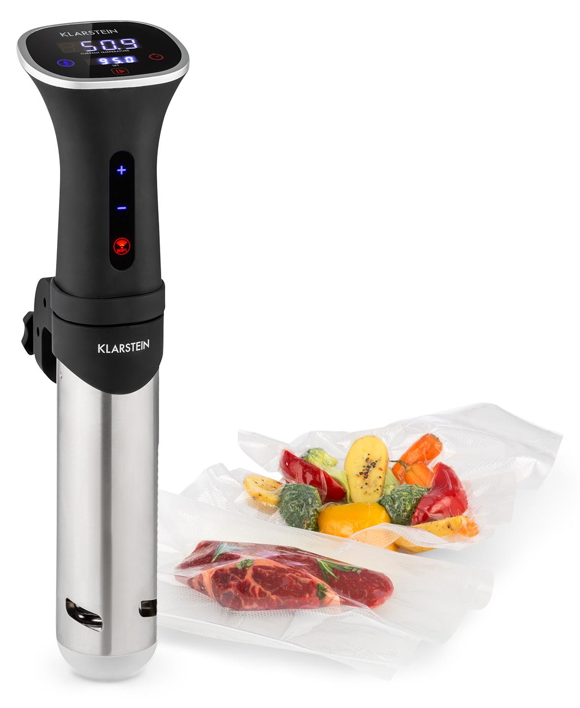 Klarstein Sous Vide Garer, Effizienter Sous Vide Stick, Sous-Vide-Garer, Sous Vide Garer Stick, 1200 W, 20-95°C, Timer, App-Steuerung, Touch-Display, 3D Circulation, 10-15 Liter, Edelstahl, Schwarz 35