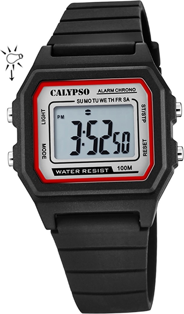 Calypso plastové pánske hodinky K5805/4 digitálne športové náramkové hodinky čierne D2UK5805/4