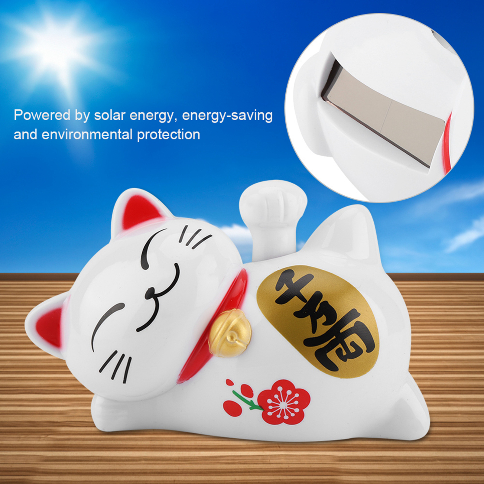 Cocosity Glückskatze, Glückskatze, winkende Katze, Solar-Glückskatze, einladende Katze, winkende Katze