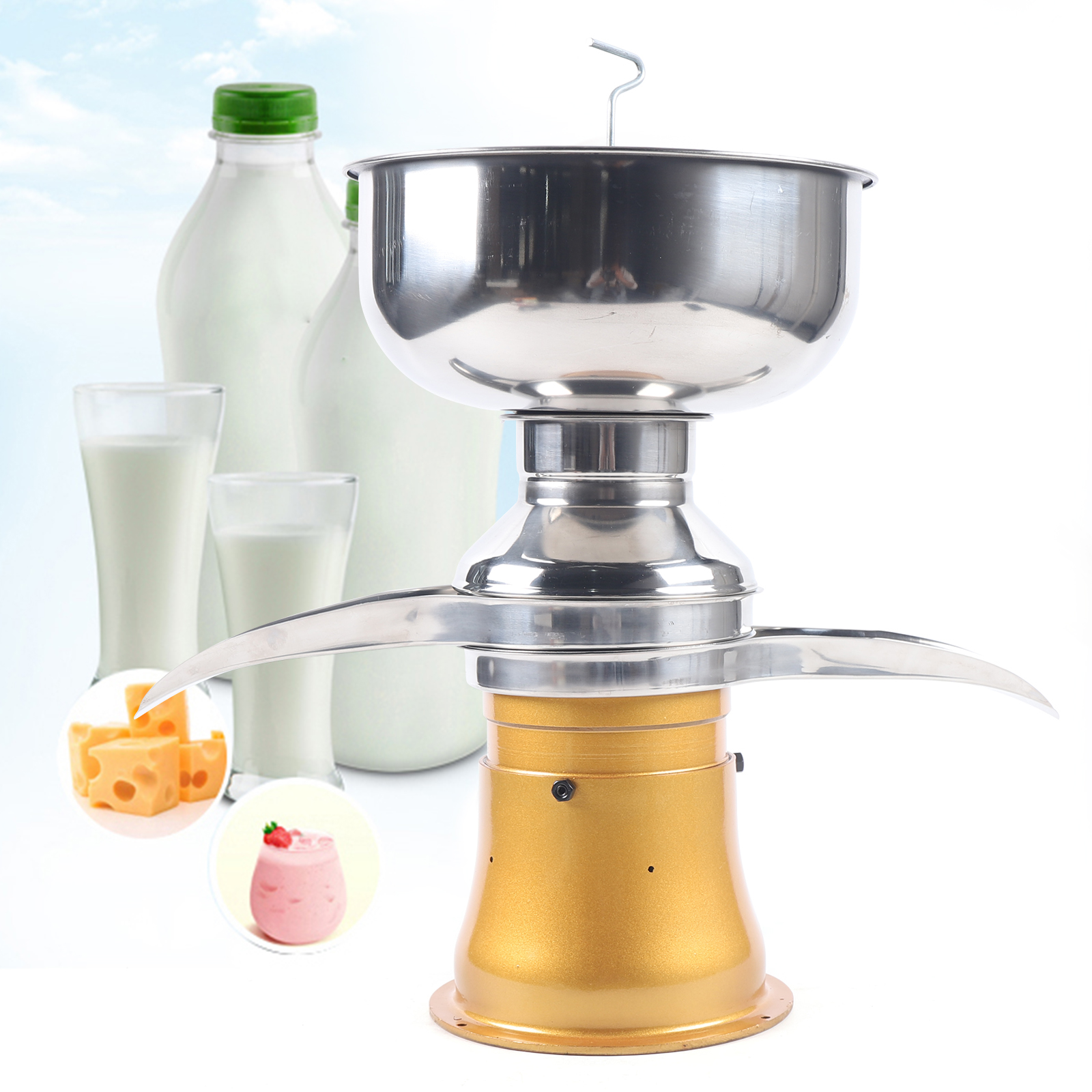 GreatDEshop2021 Milchabscheider 30 kW Leistung 50 L/H, 9800-11000 U/min Rahmseparator für Milch, Frischmilchrahm