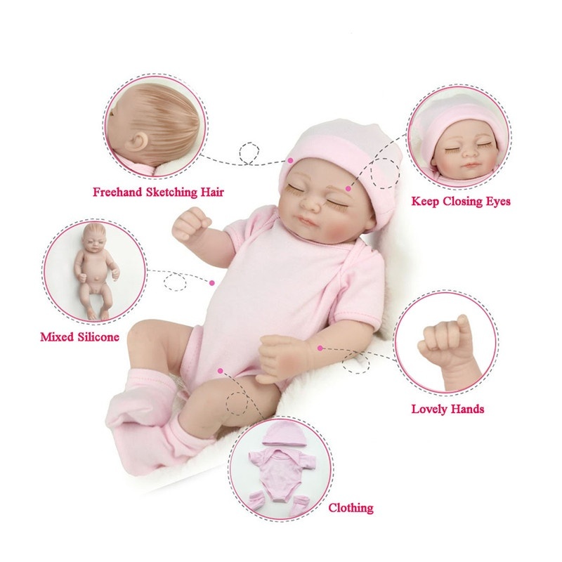 5cm Reborn Babypuppe Realistisch Neugeborene Silikon Lebensechtes Geschenke DHL 