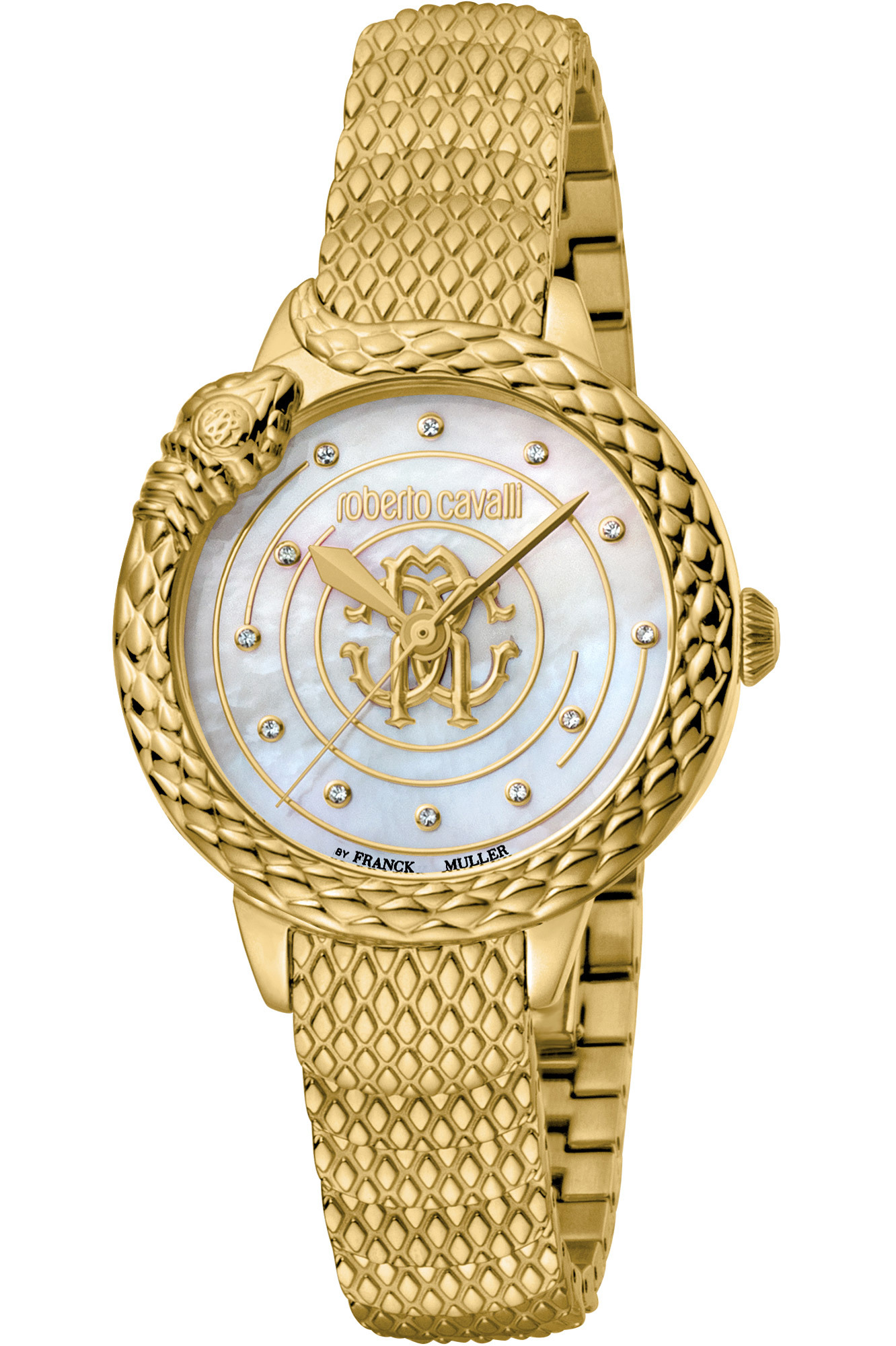 Roberto Cavalli by Franck Muller RV2L052M0061 perleťové dámske hodinky z bieleho zlata NOVINKA