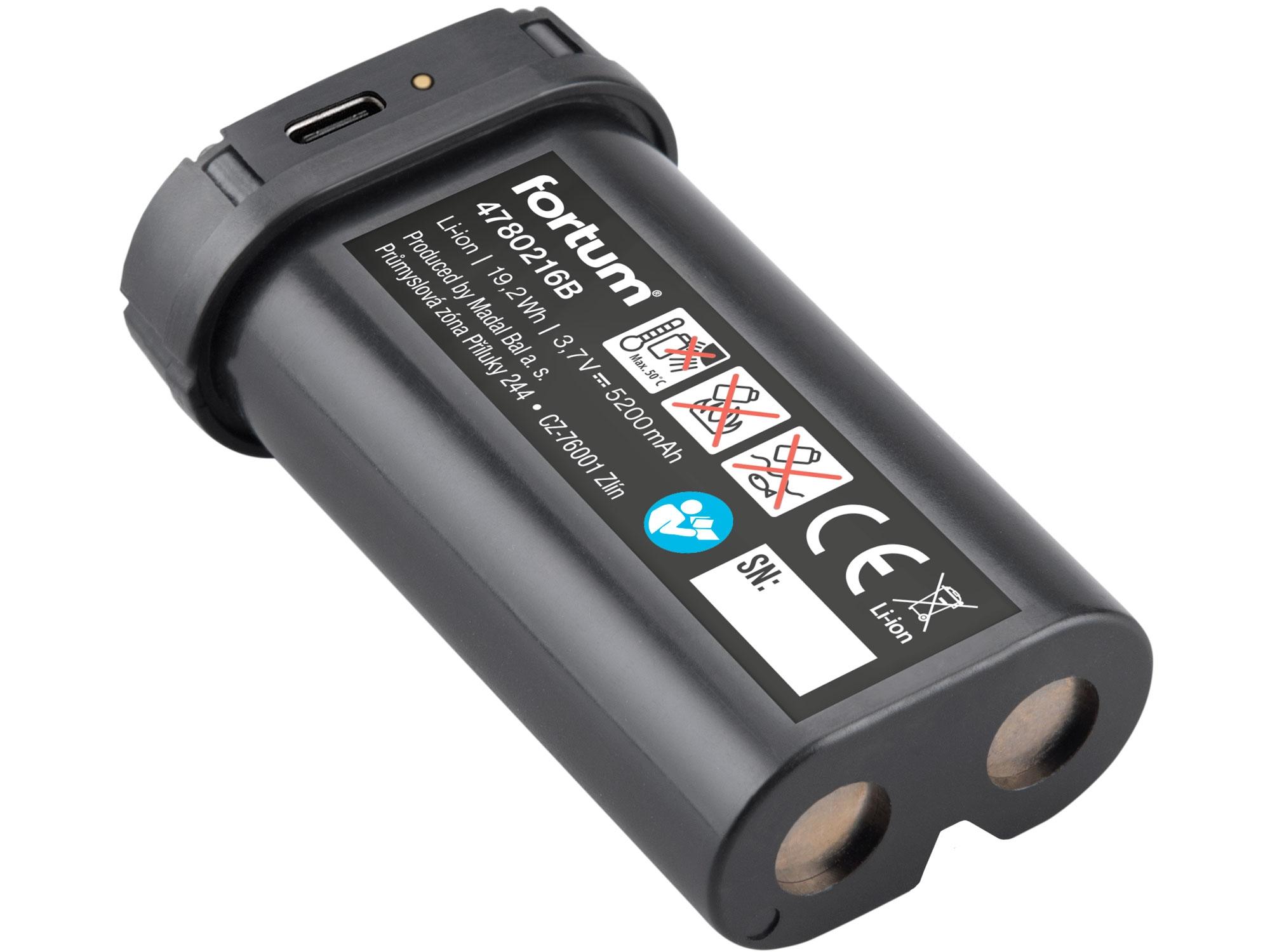 Wiederaufladbarer Akku für Laser Fortum 4780216B Wiederaufladbarer Akku für Laser, 3,7 V, Li-Ion, 5200 mAh (19,2 Wh)
