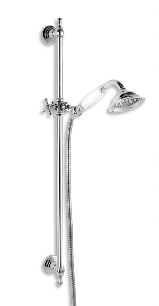 Novaservis Duschsets - Brausegarnitur Retro mit Stange, Handbrause, Brausenschlauch und Brausenhalter, Chrom KITRETRO,0 N160 Retro