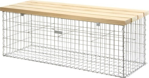 Bellissa Haas Gabionen Bank bellissa 155 x 55 x 54 cm mit Sitzauflage 97153