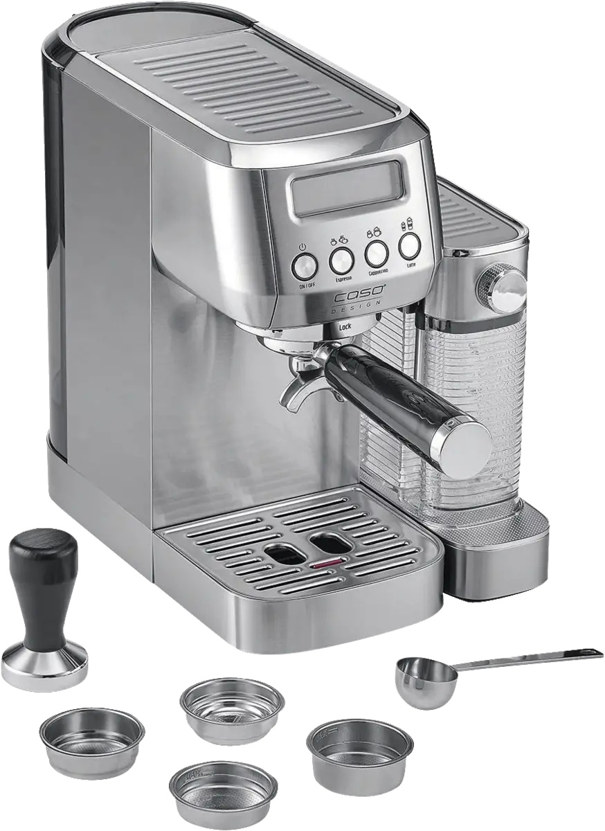 caso® 1821 caso® Espresso Gourmet Latte Espressomaschine silber
