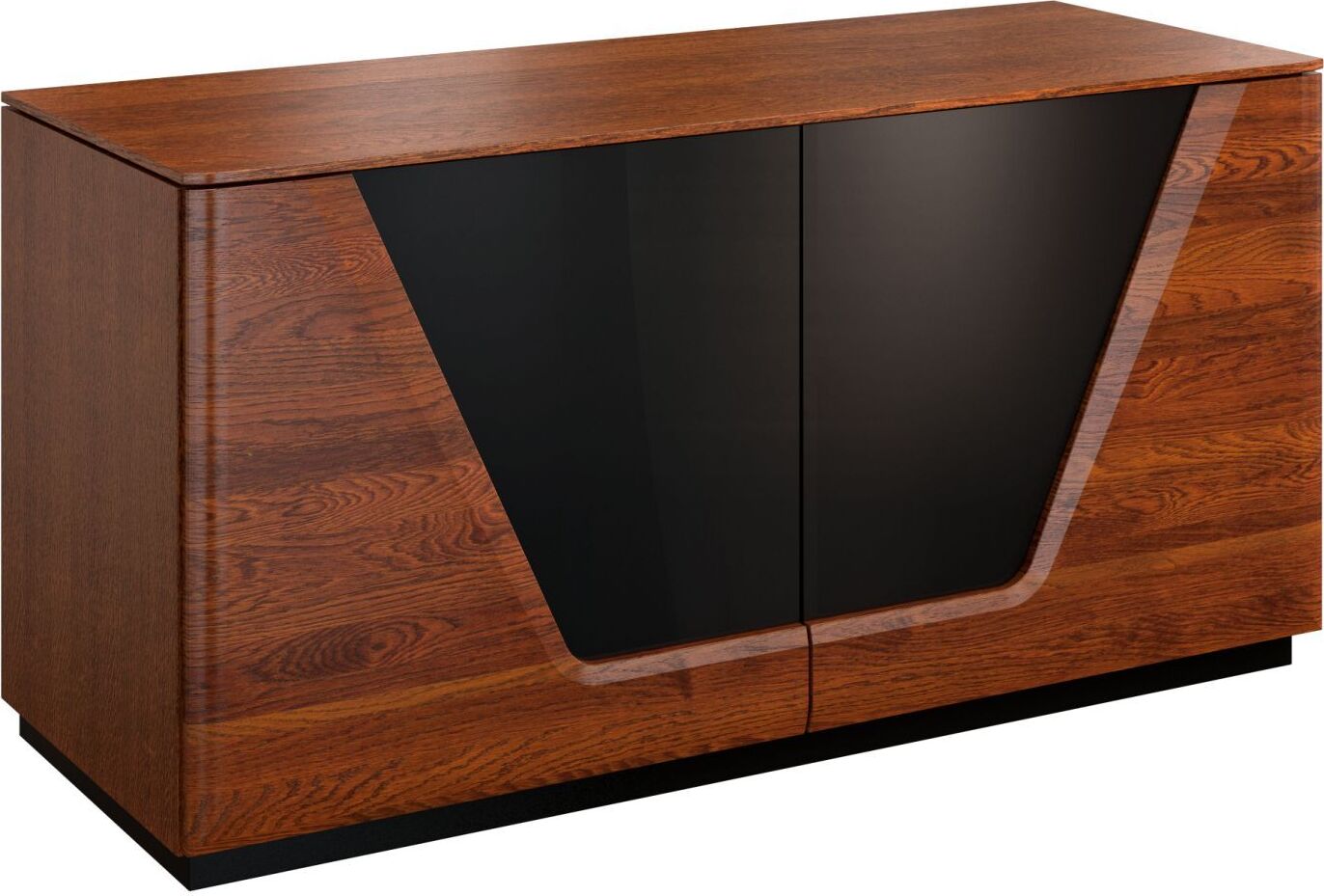 Steiner Shopping Kommode "Medulin" 01, Farbe: Walnuss / Schwarz, teilmassiv - Abmessungen: 62 x 122 x 50 cm (H x B x T) Medulin 01