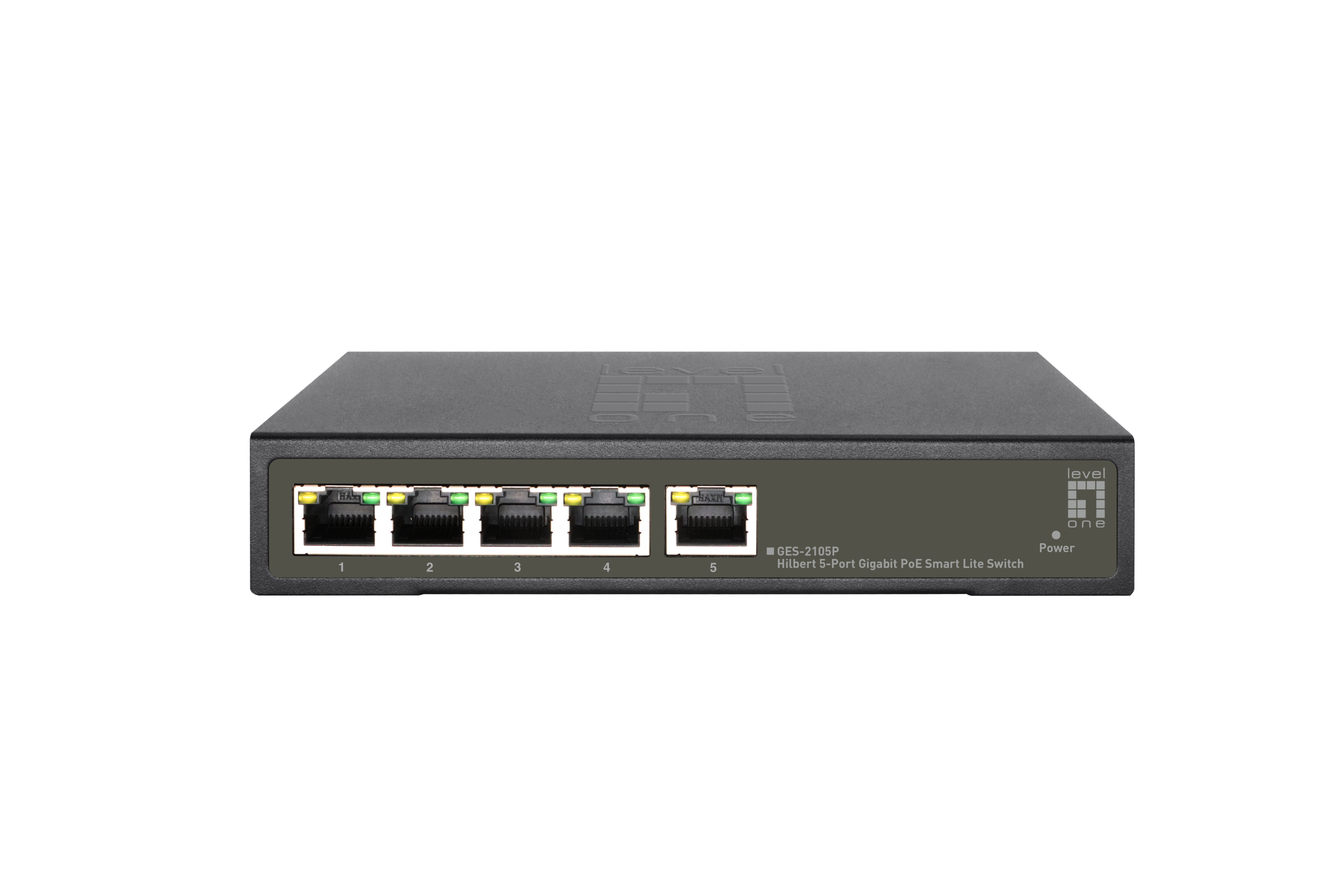Level One LevelOne Hilbert 5-Port Gigabit PoE Smart Lite Switch, 802.3at/af PoE, 4 PoE Ausgänge, 60W PoE-Leistungsbudget GES-2105P