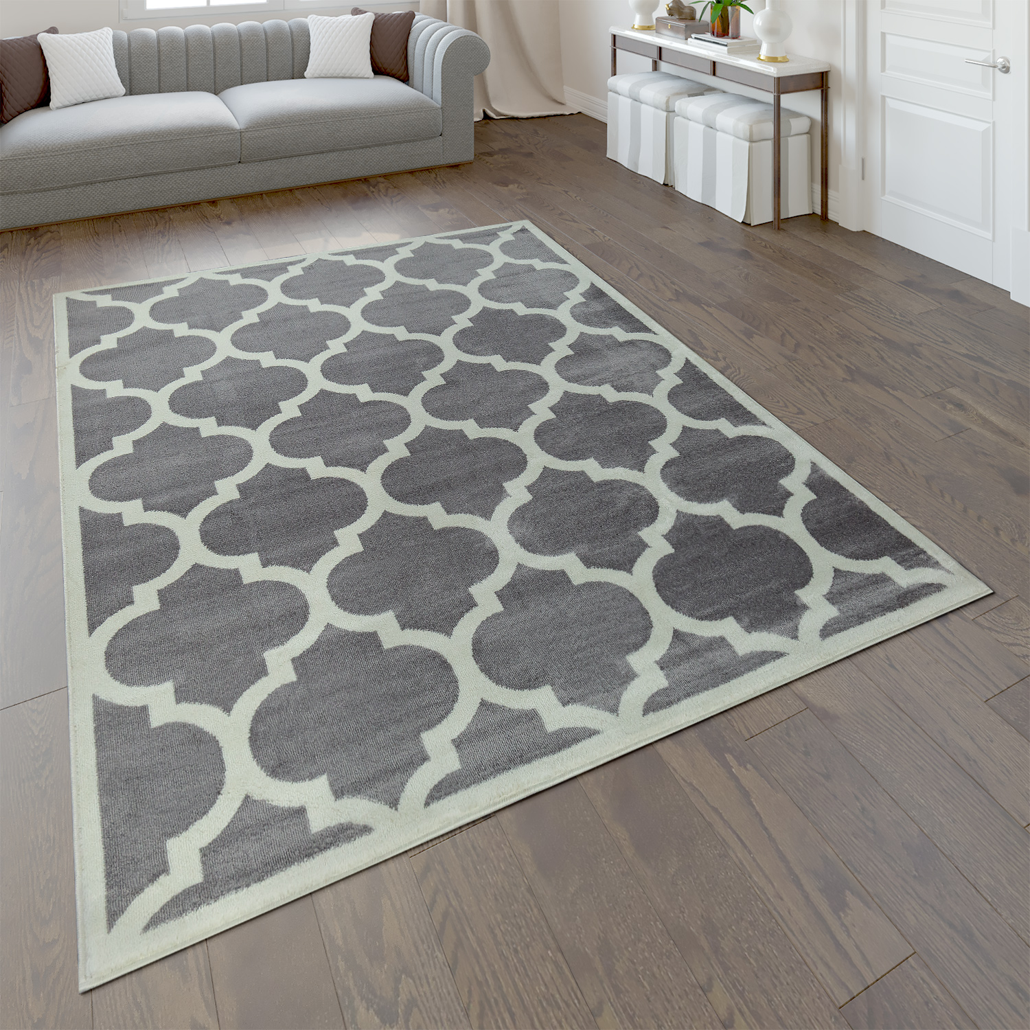 Teppich Marokkanisches Muster Ornamente Muster Teppiche Braun Beige 200x290cm 