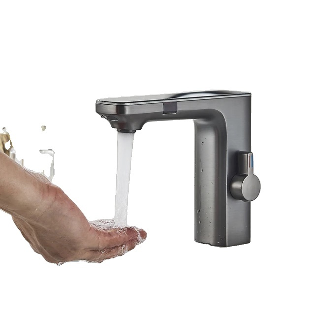 OEM Waschtischarmatur, sensoraktiviert, zeitgenössisches Design, Grau 2390