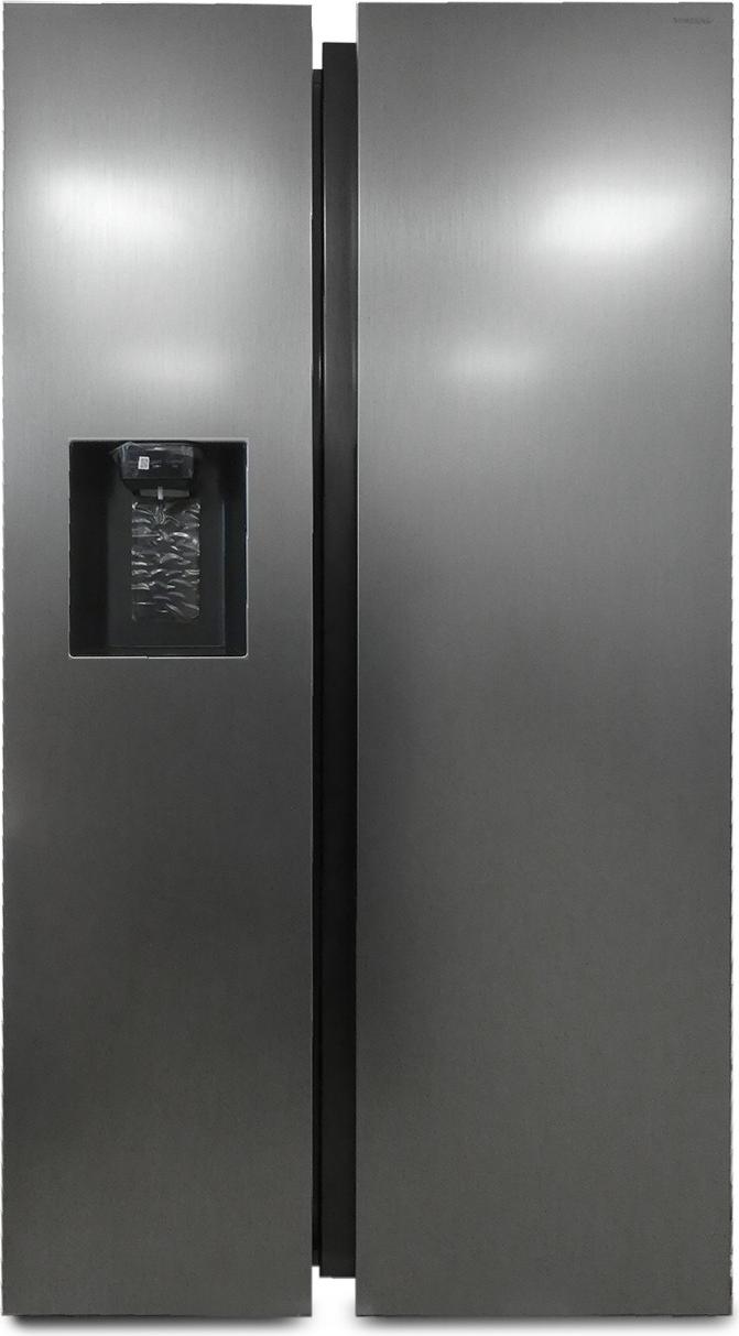 Samsung Side-by-Side-Kühlschrank mit Gefrierfach, 178 cm, 634 l Gesamtvolumen, 225 l Gefrierteil, AI Energy Mode, Wasser- und Eisspender, Frischwasseranschluss, Edelstahl-Look, RS6GCG885DS9EG