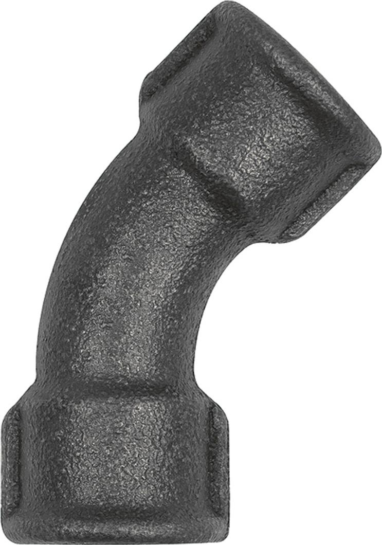 Riegler Bogen 41, 45°, Rp 1/2 i., Rp 1/2 i., Temperguss schwarz TFB 41-12-S