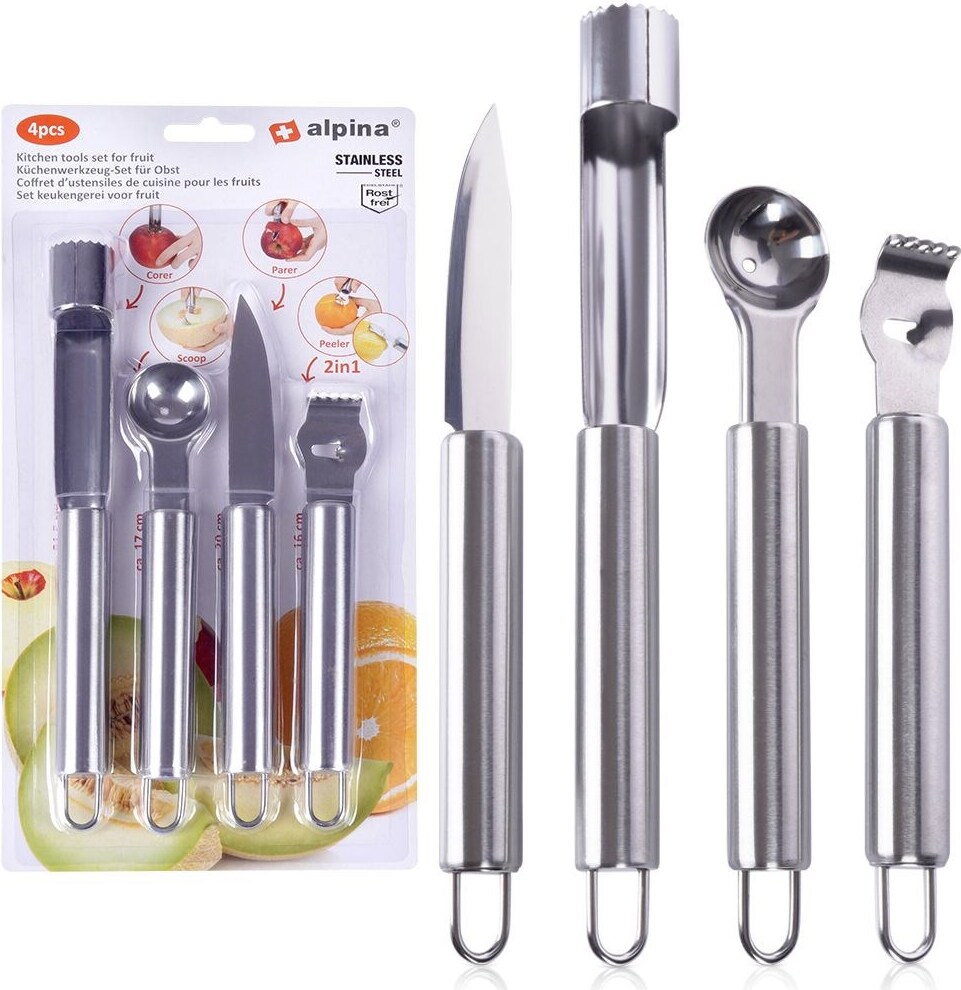 4er Set Tomaten-Entkerner - Edelstahl Mit Ergonomischen Griffen