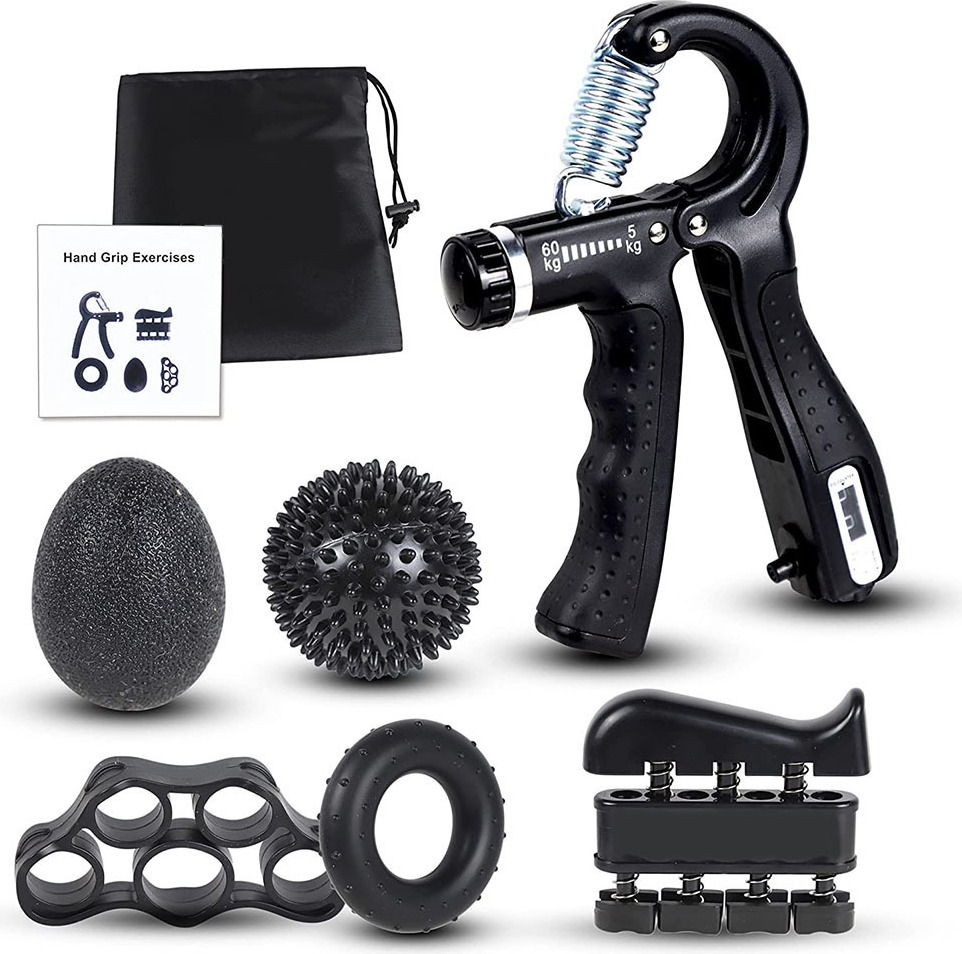 INF Trainingsgeräte für Finger- und Handtraining 6 Teile Schwarz 256572