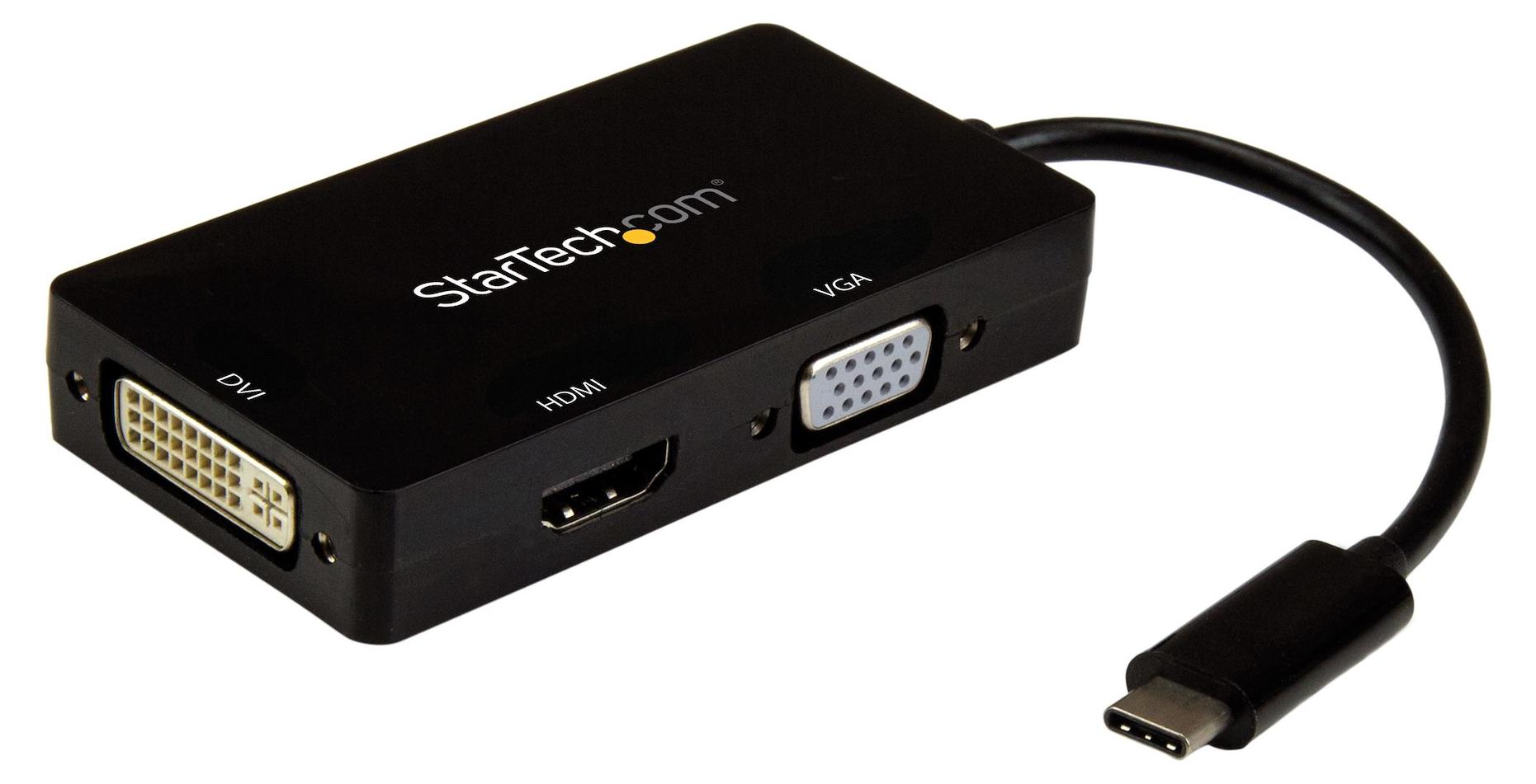 StarTech.com USB-C Multiport Adapter - 3-in-1 USB-C auf HDMI, DVI oder VGA, USB Typ-C, DVI-Ausgang, HDMI-Ausgang, VGA-Ausgang (D-Sub), 3840 x 2160 Pixel CDPVGDVHDBP
