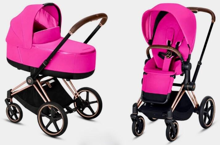 Kinderwagen 2 in 1 SET Cybex Priam 3 Rosegold Fancy Pink