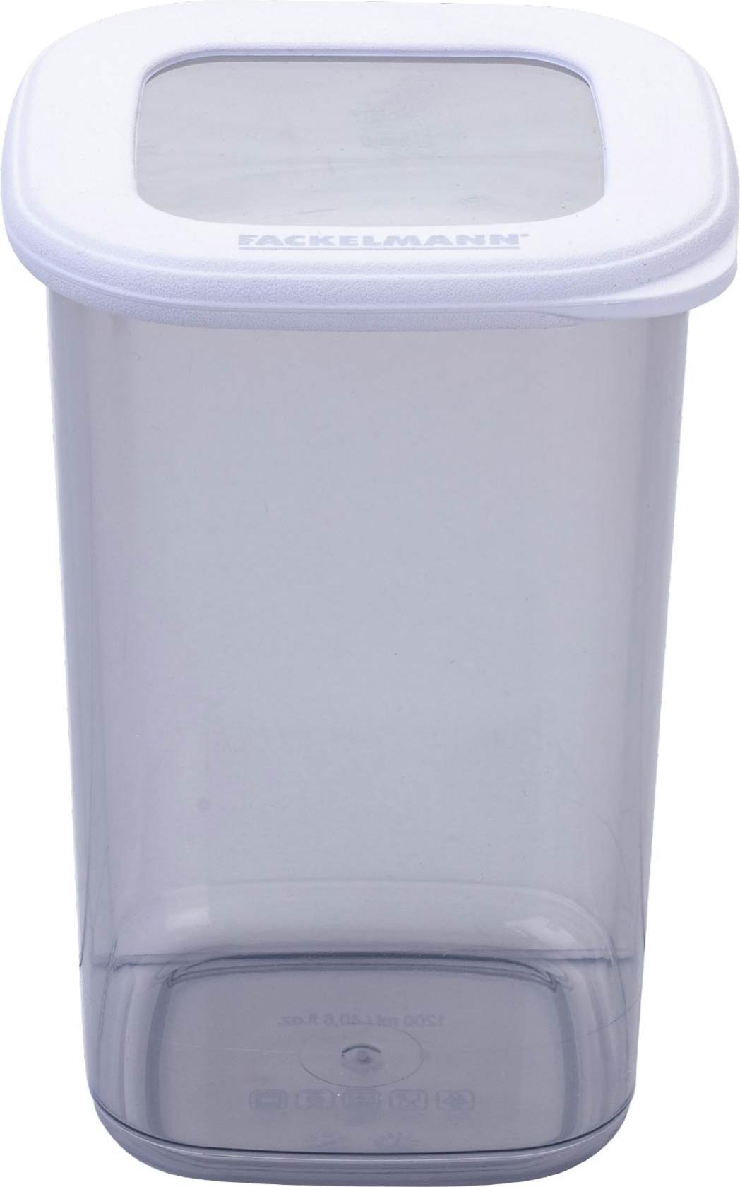 Fackelmann Be The Move Vorratsdose eckig 1200 ml Transparent mit beigem Deckel, ideal für Küchenorganisation 26931