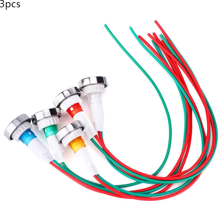 TWO TREES 15 Stück DC12V 10mm LED Pilot Lamp Betriebsanzeige Leuchte mit Kabel