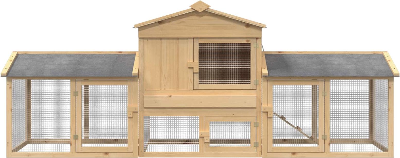 vidaXL Hühnerunterkunft 3 Stk. Braun 225 x 60 x 89 cm 3388344