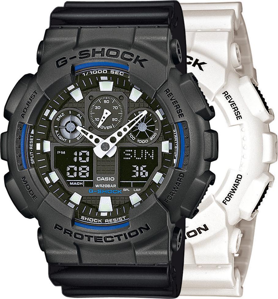 Hodinky Casio G-Shock SET GA-100B-7AER + BEZEL 10467795 + PÁS 10347688 20BAR