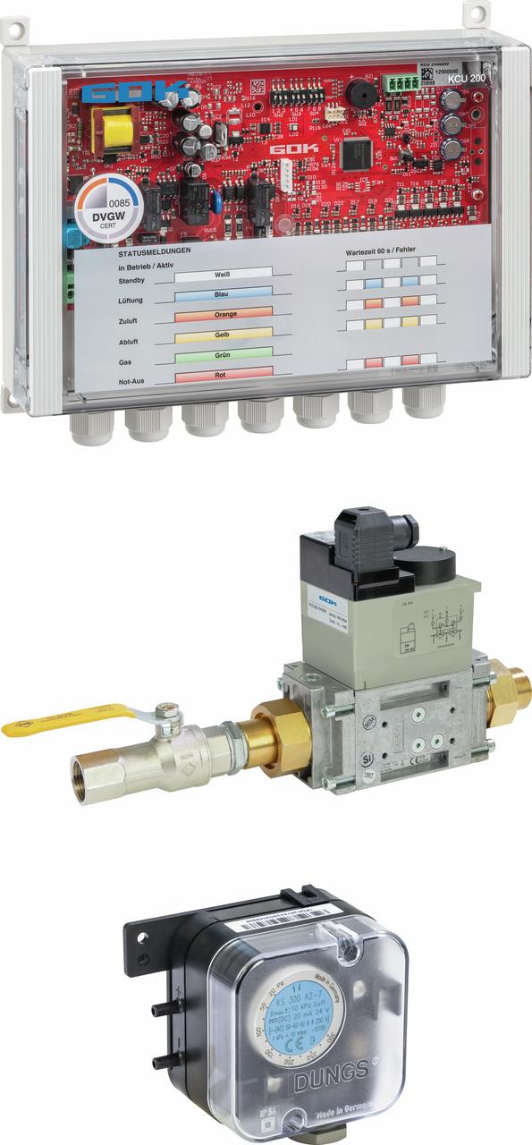 GOK Küchenabgassicherung - Abgasabführung-Überwachung-System Typ EMS, Küchenabgassicherung:IG Rp 3/4 x IG Rp 3/4 DN 20 bis 55kW 9210002