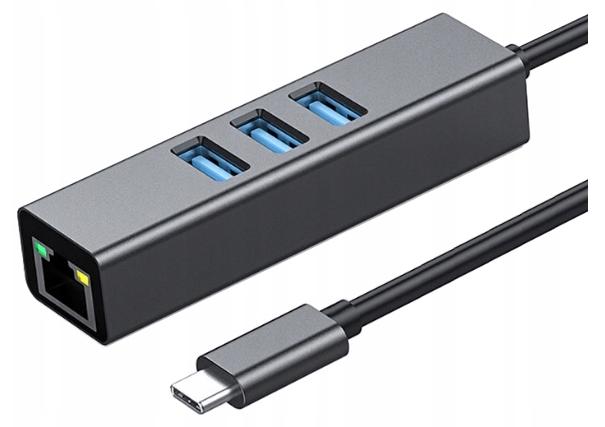 Co2 adaptér USB-C Ethernet - Sieťová karta LAN rozbočovač s USB Gigabit RJ45