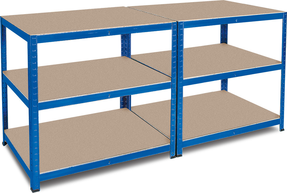 BRB Arbeitstisch 900x1800x600 Mm - Stahl Werktisch Mit 2 Ablageebenen & 265 Kg Tragkraft