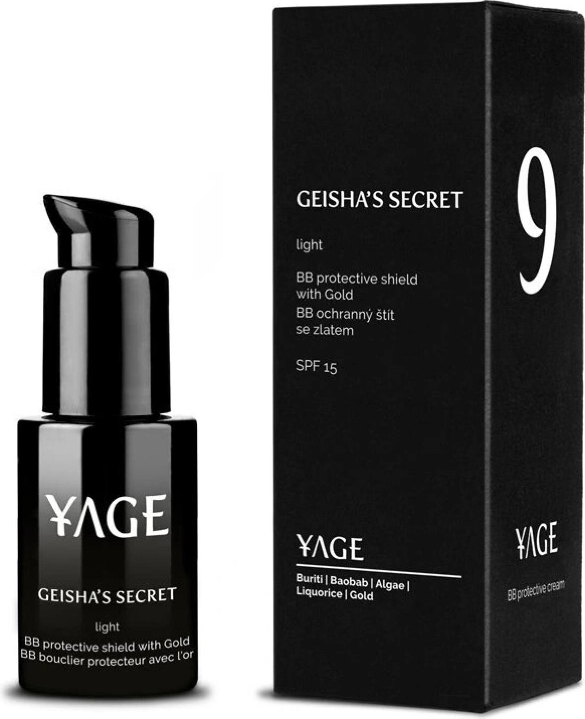 Yage BB-Creme Geisha Secret mit Gold und SPF 15 gegen Pigmentierung Farbton Light 30 ml 357/SVE