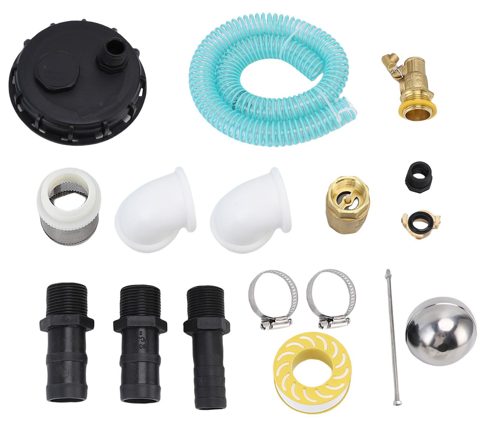 Gistuch IBC-Containerdeckel DN150 mit Pumpenanschluss, 90-Grad-Winkel, 25-mm-Schlauch, PP, Regenwassersammlung