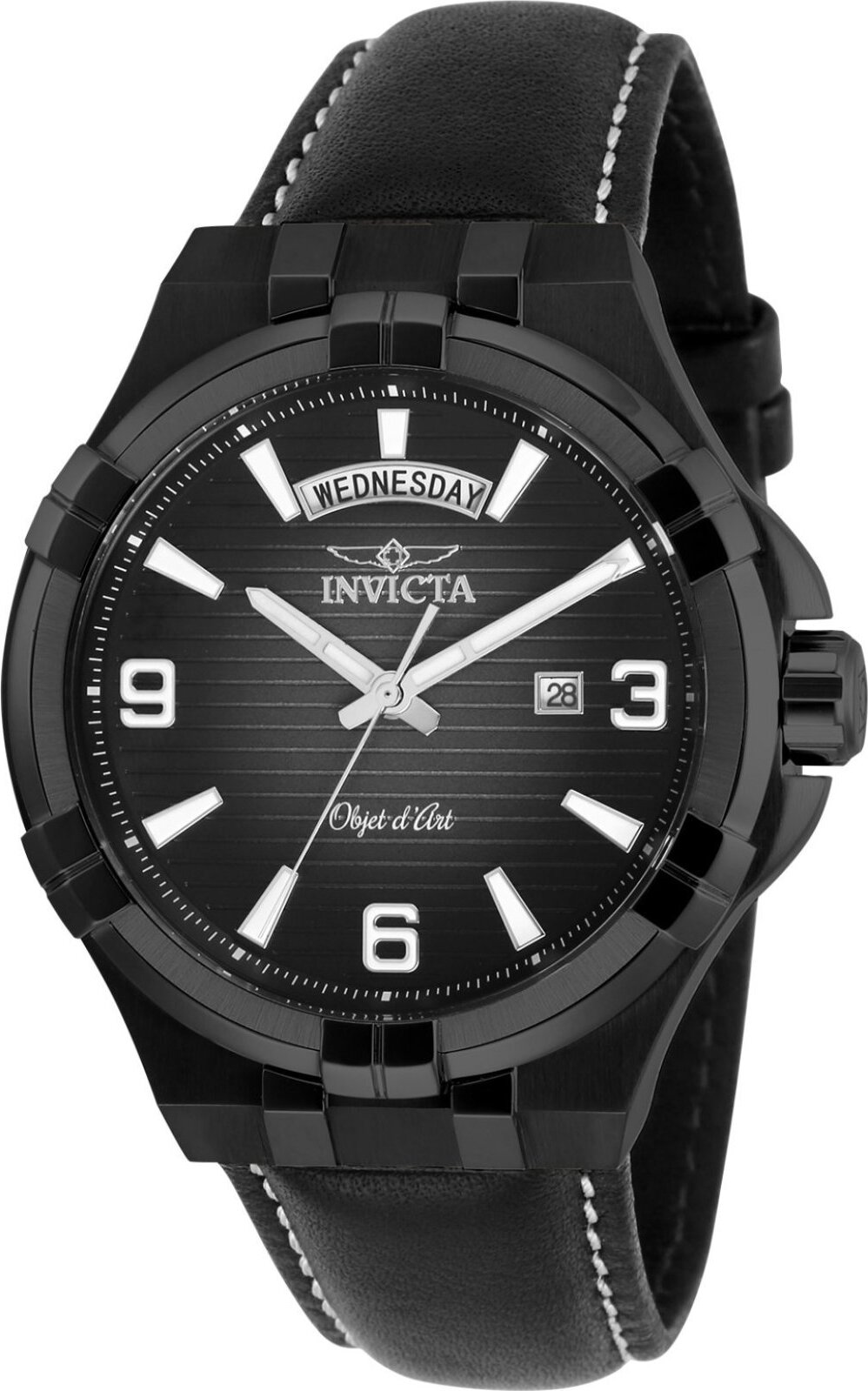 Invicta Objet D Art 30188 - Pánske Náramkové Hondiky - Quarz - Nerezová oceľ  s čiernym ciferníkom - 44mm