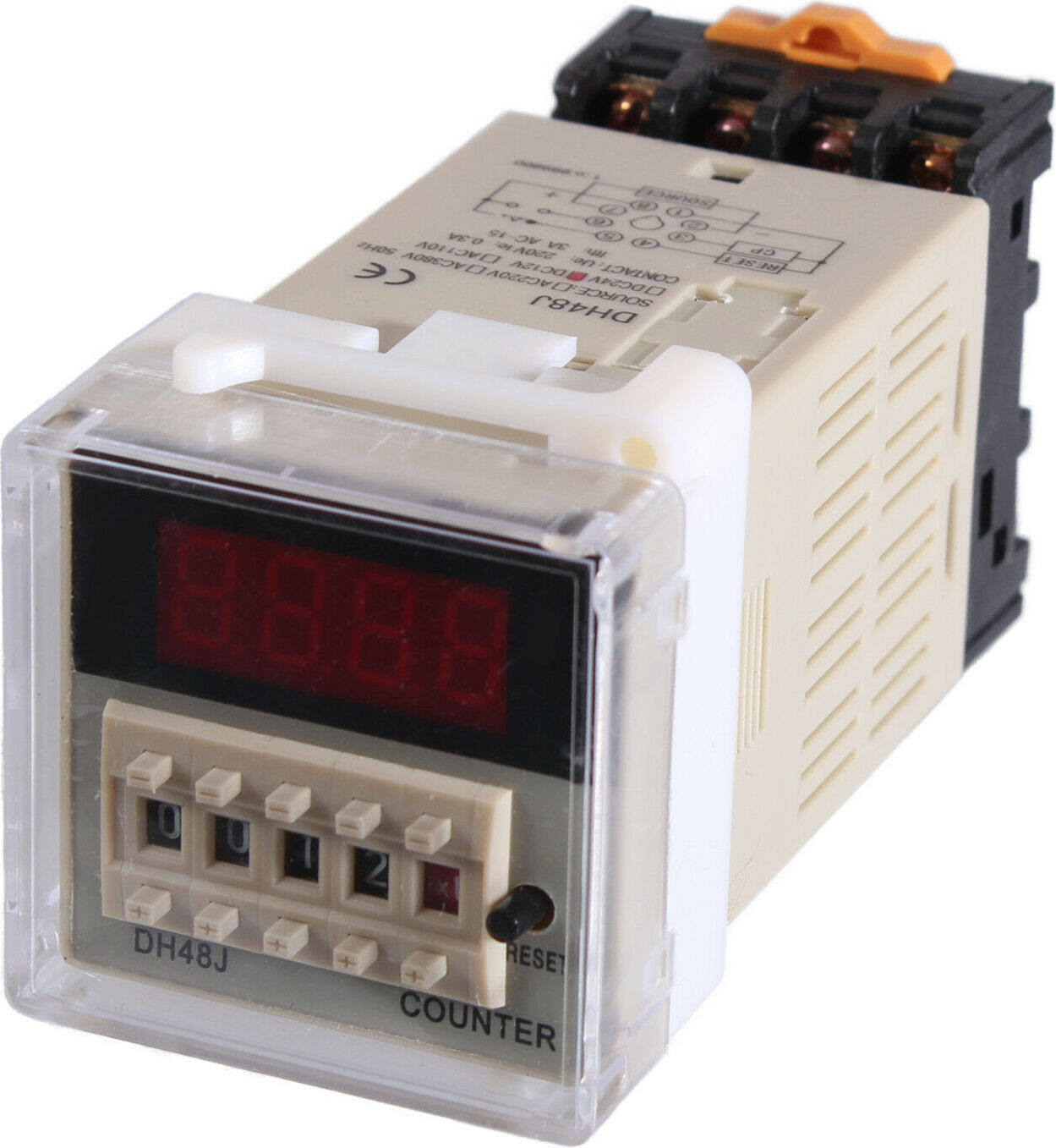 Tivendis Stückzähler DH48J Impulszähler Zähler Mengenzähler Produktionszähler Hutschiene 24V DC