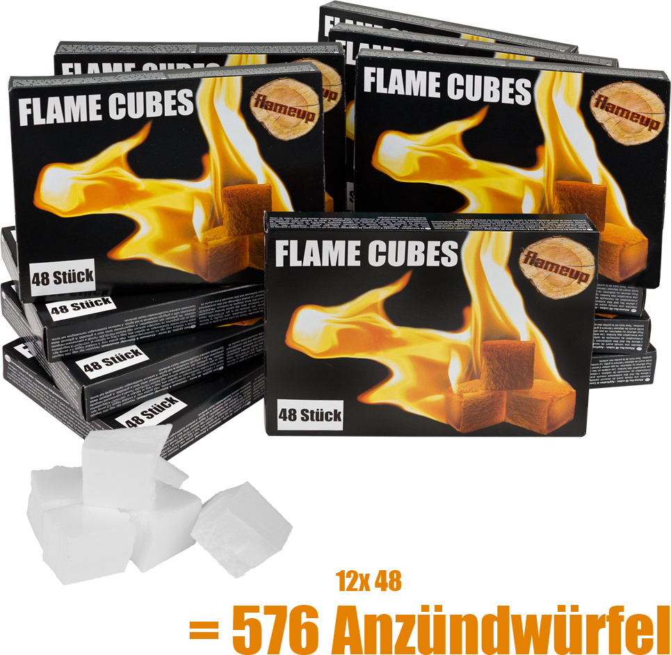 576x Grill Kamin Kohle Ofen Anzünder Anzündwürfel Kaminanzünder Kohleanzünder Würfel BBQ Grillanzünder Ofenanzünder Kohlenanzünder Flameup
