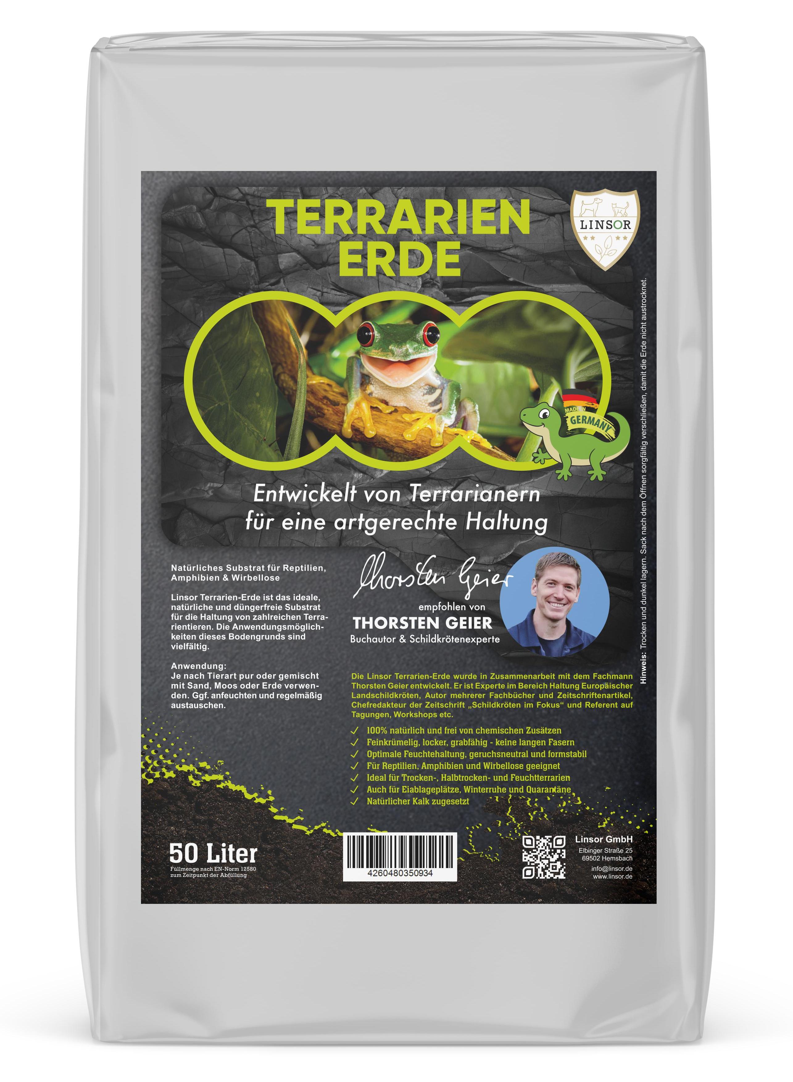 Linsor Terrarienerde 50L – Bodengrund für Terrarien