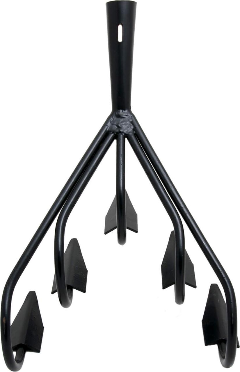 Unbekannt 5er Set Metall Gartenkrallen 5-Zahn-Scharen zum Jäten und Auflockern 21x17 cm