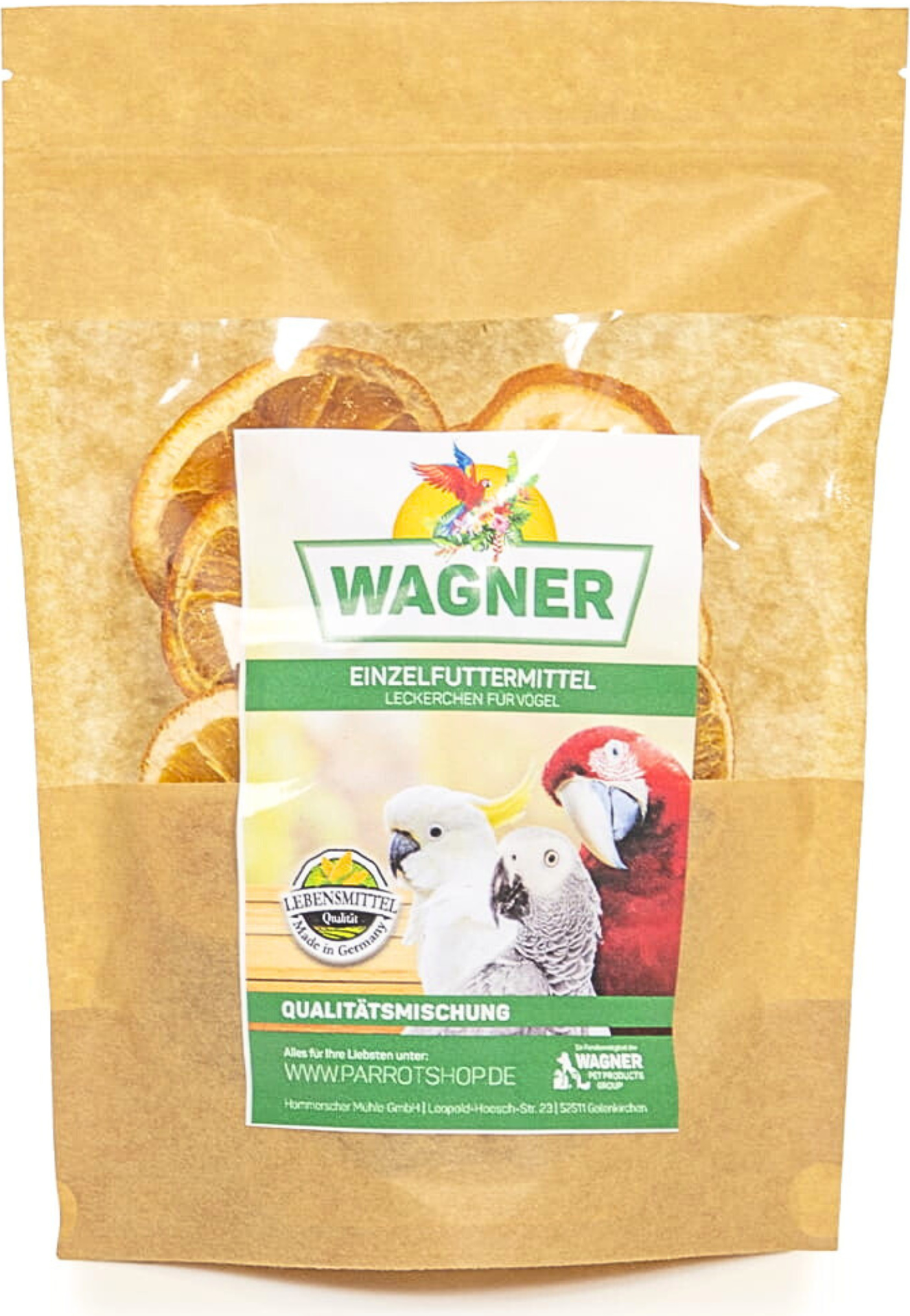 Wagner's - Getrocknete Orangenscheiben für Papageien 150g