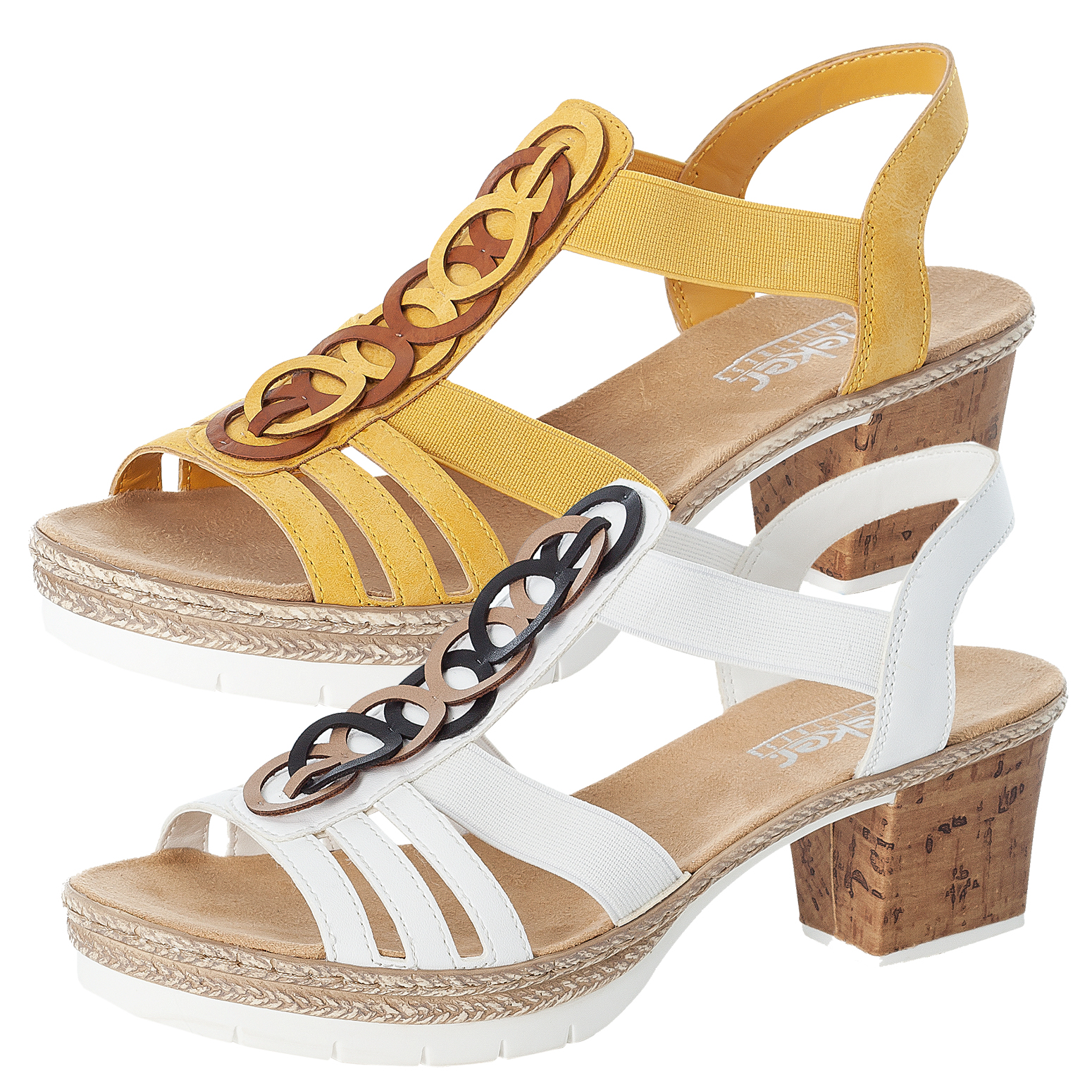 Rieker Damen Sandalen Slingback Sandaletten V29F6, Größe:39 EU, Farbe:Gelb V29F6_68_39