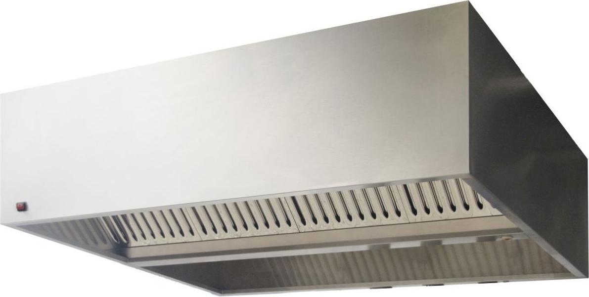 KBS Zentralhaube Mittelhaube Kubusform 1600x1500x450 mm Flammschutzfilter LED