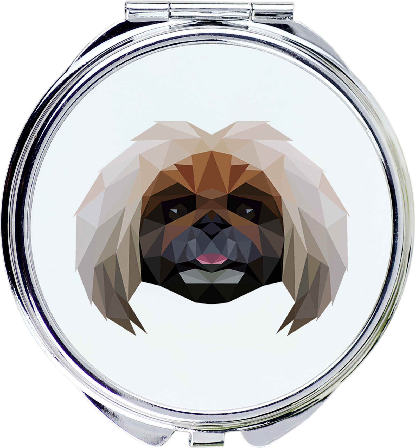 Pekingese, Pekinese, Peking-Palasthund - Spiegel mit Foto und geometrischem Aufdruck der Marke Art-Dog