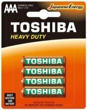 Zn-C HEAVY DUTY R6 Batterie Blister mit 4 Stück. TOSHIBA TOSBAT0310
