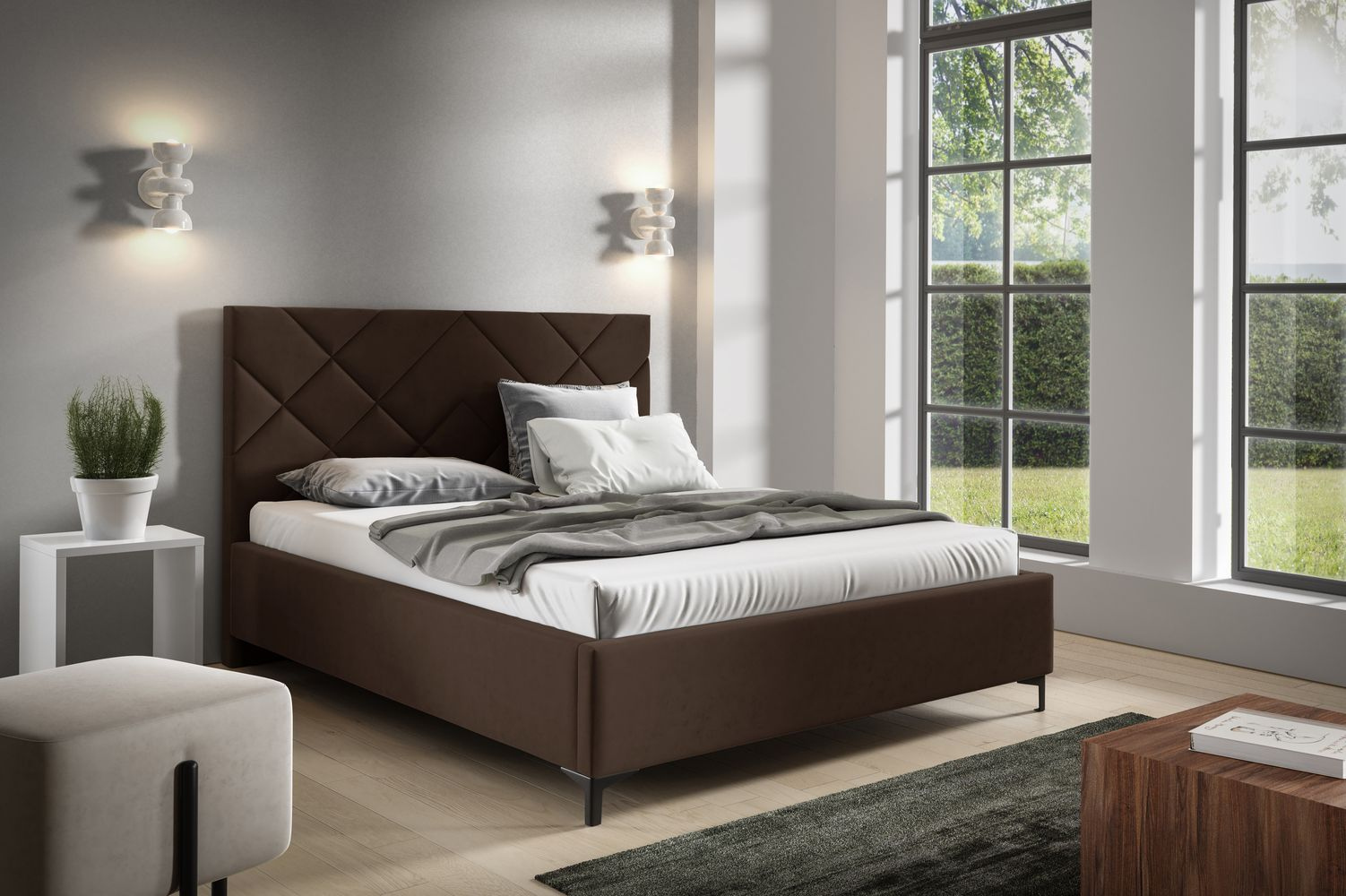 Čalúnená posteľ 120x200 ODETA 11 - hnedá