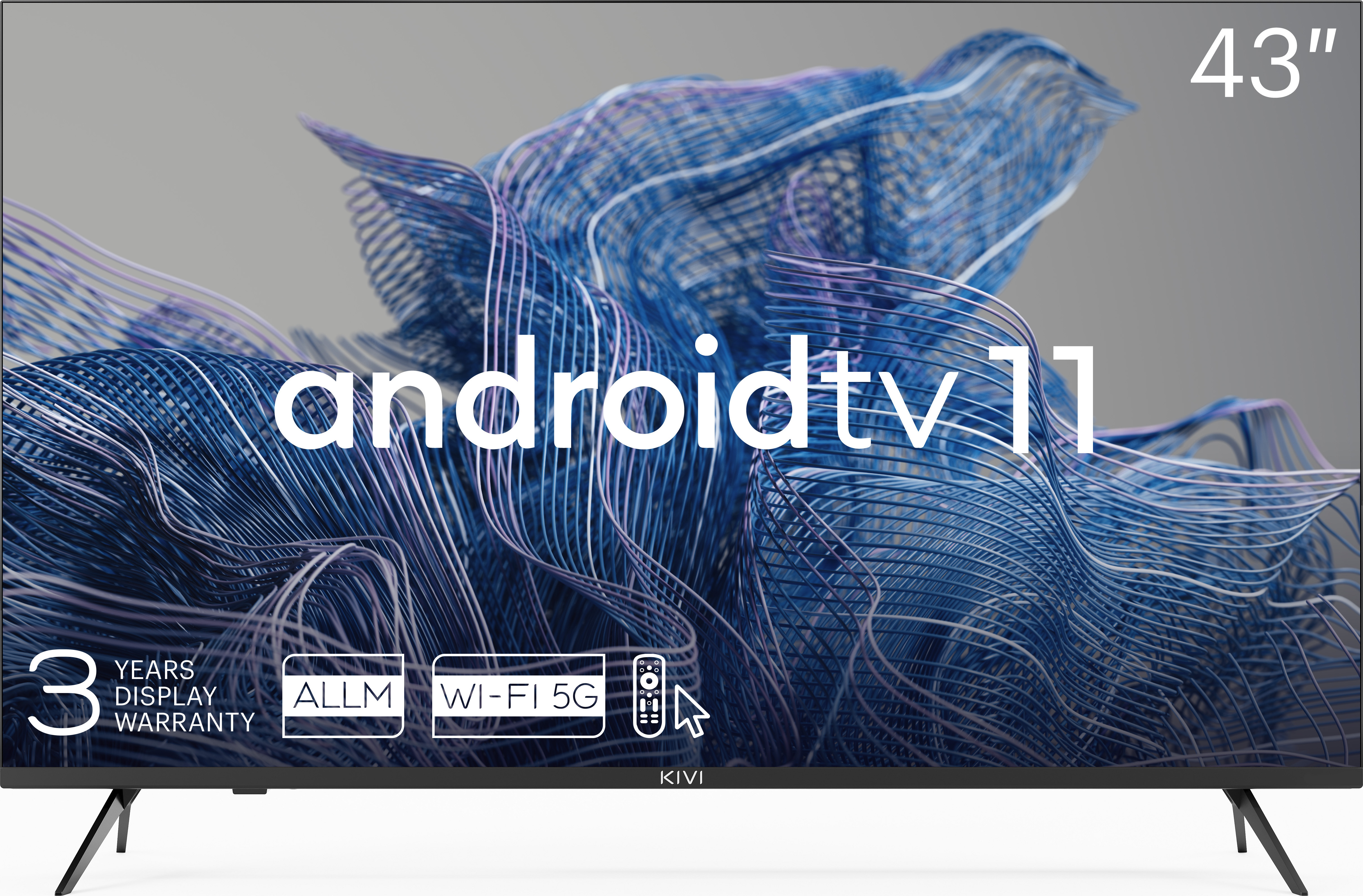 KIVI 43U750NB SMART TV, ANDROID LED, 4K Ultra HD, Direct LED, HLG, WiFi, Bluetooth, reproduktor JVC, Google Assistant, HDR10