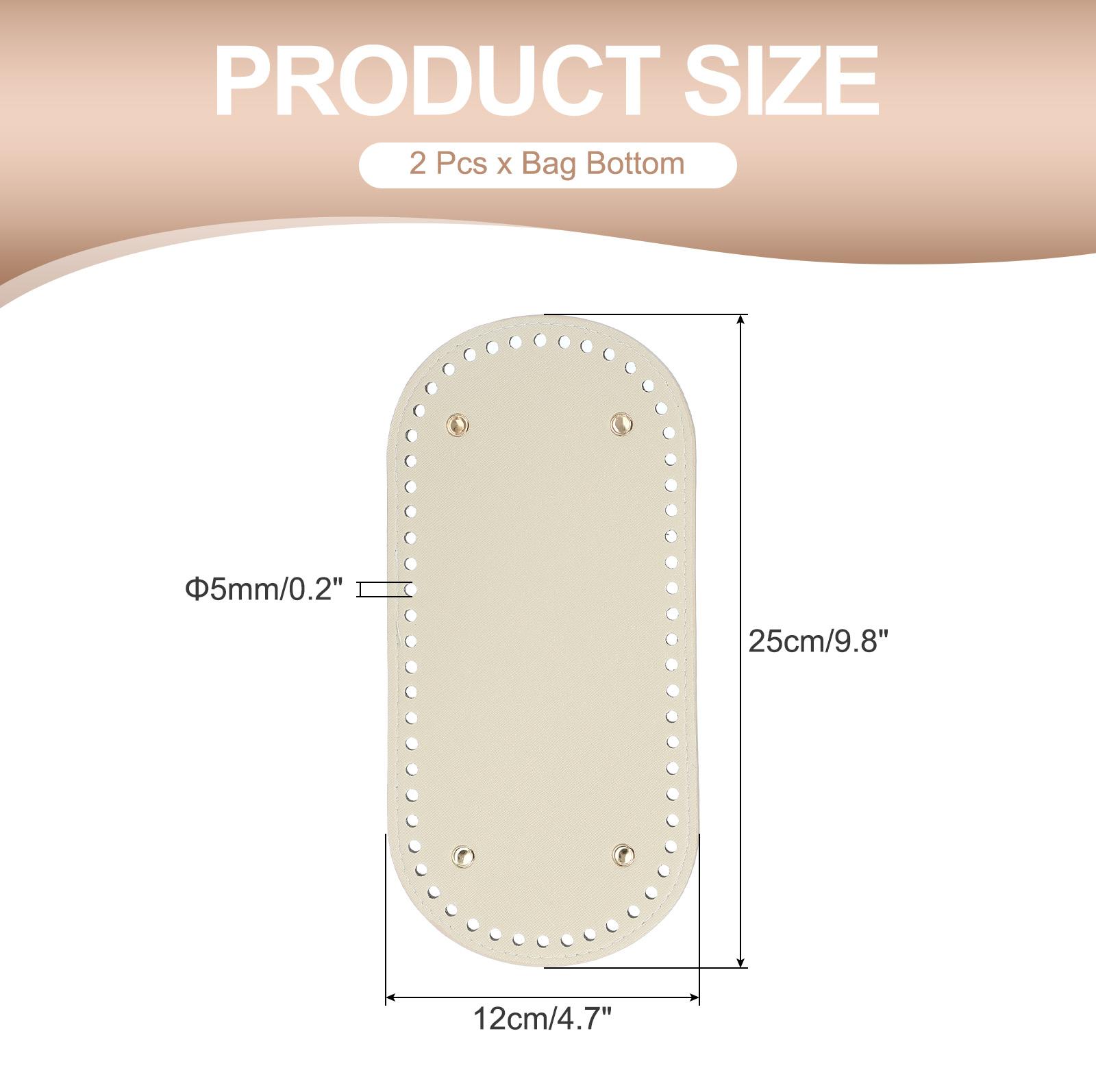 F FIERCE CYCLE 2 St¹ck Taschenboden zum H?keln Kunstleder Taschenbodenformer 25x12 cm, Ovale Strick- und H?keltaschenbodenpolster mit L?chern & N?geln f¹r DIY Handtaschen Schultertaschen, Beige a25010300ux1170