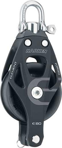 Harken Einzelne Drehbare Umlenkrolle Mit Becket 80 Mm Schwarz Schwarz One Size 6291