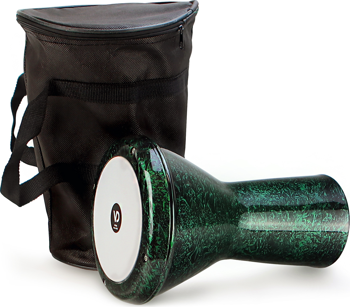 Darbouka Solo Darbuka Noire Mate - Instrument Professionnel Danse Orientale - Aluminium Laqué, Hauteur 44.5 Cm