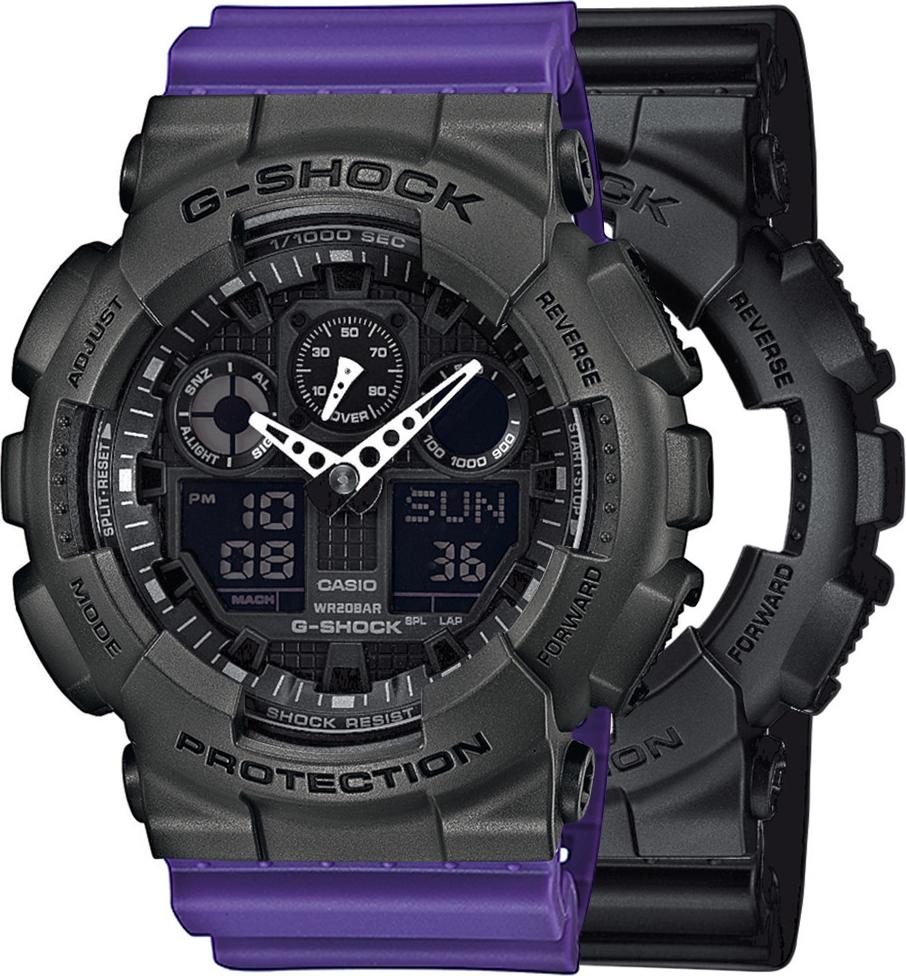 Zegarek Casio G-Shock SET GA-100-1A1ER + BEZEL 10467795 + PASEK 10498156 20BAR