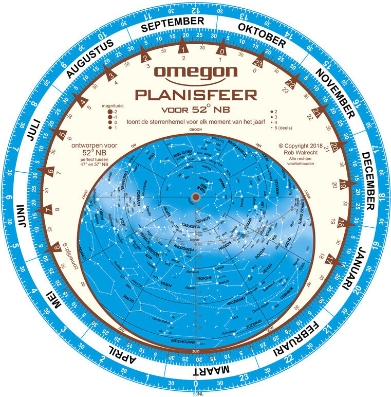 Omegon Sternkarte Planisphere 25cm / 52°