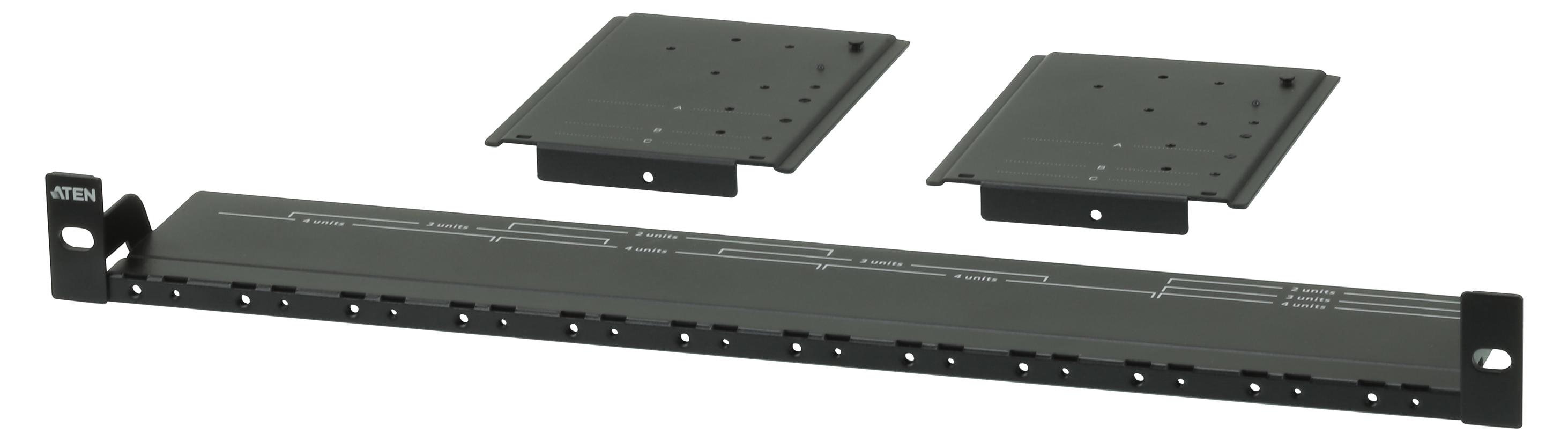 ATEN Video Extender Rack Montageset, Montageplatte, Schwarz, 1 Stück(e), 715 g VE-RMK1U