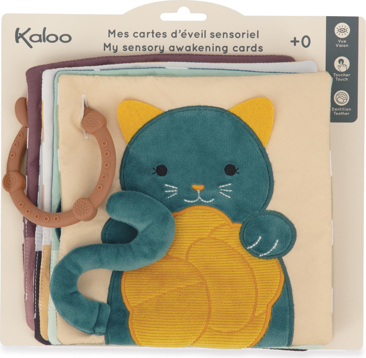 Kaloo sensorisches Spielzeug - Stimuli sensorische Karten mit Beißring 227005